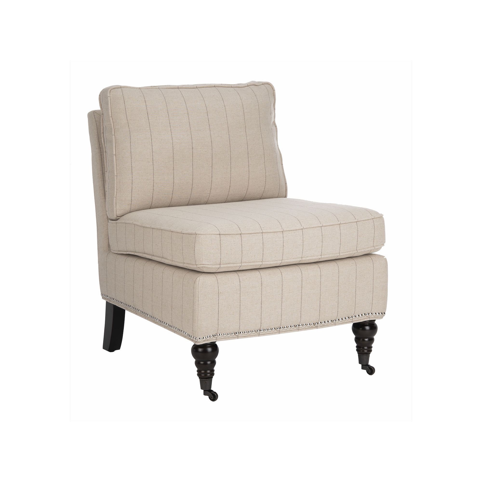 Safavieh Randy Slipper Chair, Beige Pinstripe