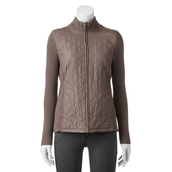 Women's Croft & Barrow¨ MixedMedia Sweater Jacket