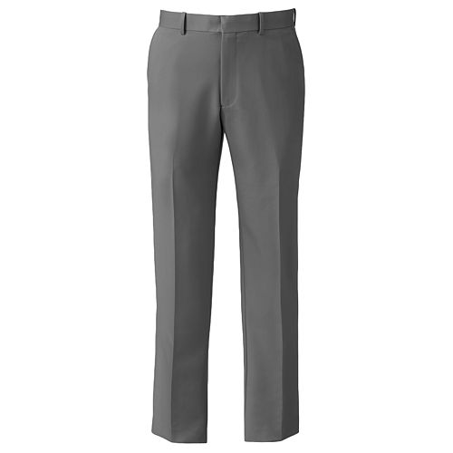 Men's Axist Ultra No Iron Melange Flat Front Dress Pants