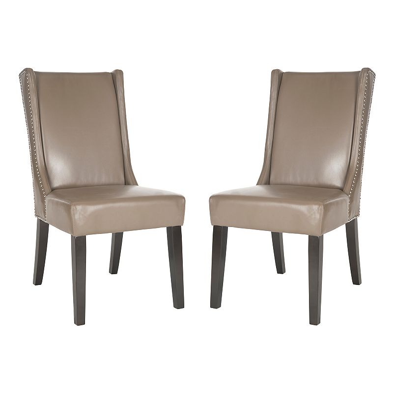 95150289 Safavieh 2-pc. Sher Leather Side Chair Set, Grey sku 95150289