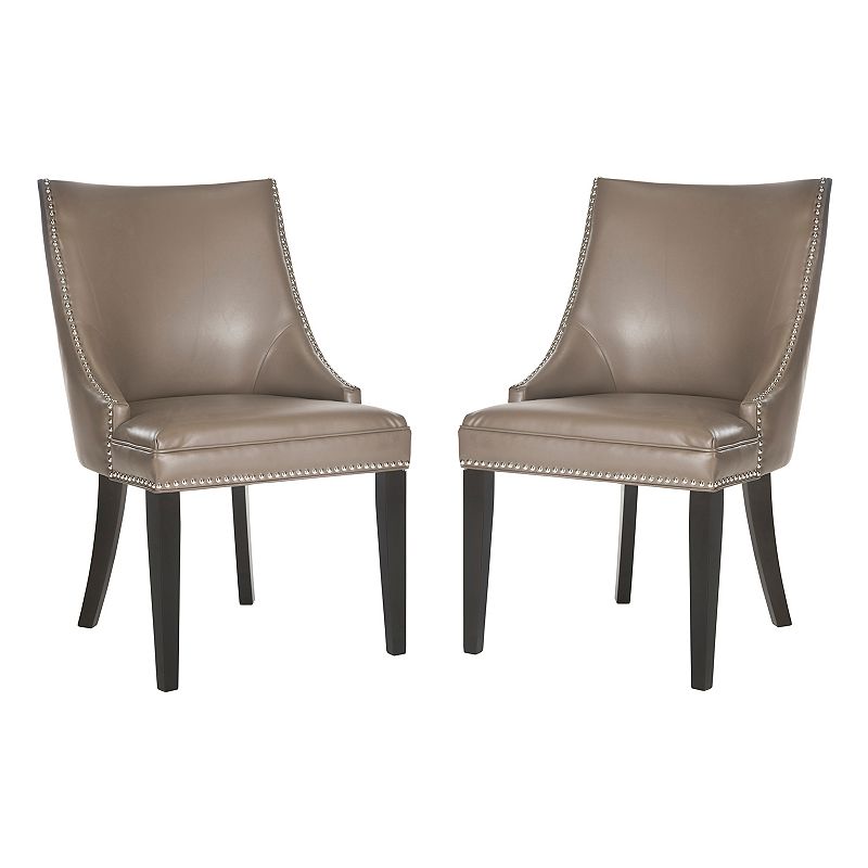Safavieh 2-pc. Afton Bicast Leather Side Chair Set, Grey