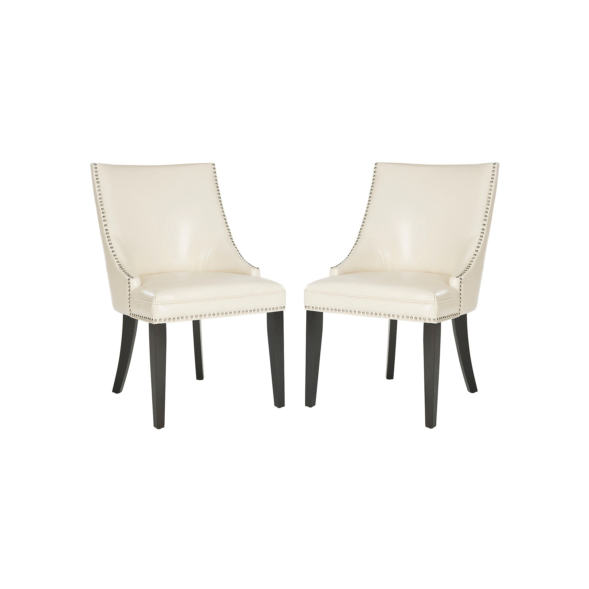 Safavieh 2-pc. Afton Bicast Leather Side Chair Set, Flat Ivory