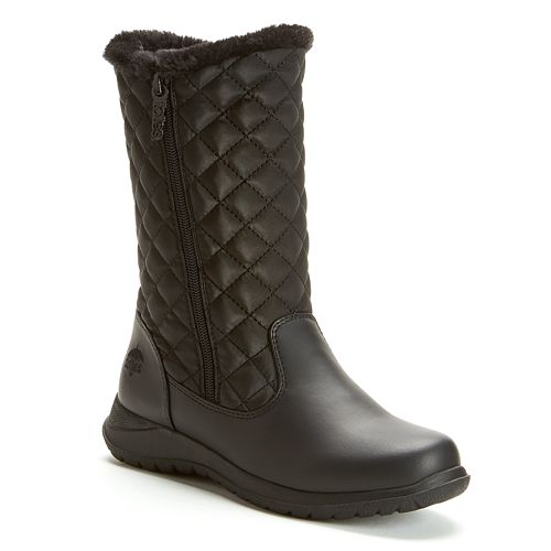 totes womens flora waterproof insulated winter boots block heel
