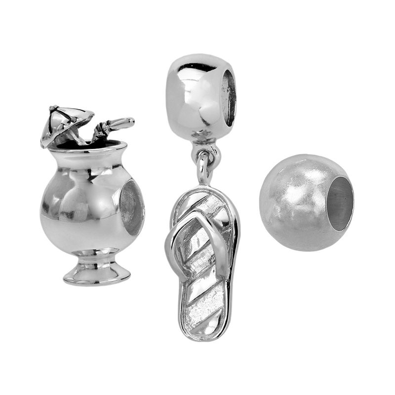 Individuality Beads Sterling Silver Cocktail, Flip-Flop and Spacer Bead Set