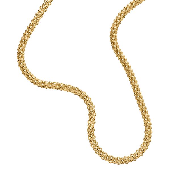 Everlasting Gold 14k Gold Round Popcorn Chain Necklace - 20-in.