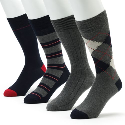Men's Croft & Barrow® 4-pk. Patterned Casual Socks