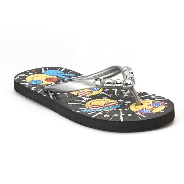 SO® Smiley Face Stars & Stripes Flip-Flops - Girls