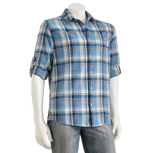 herringbone plaid shirt