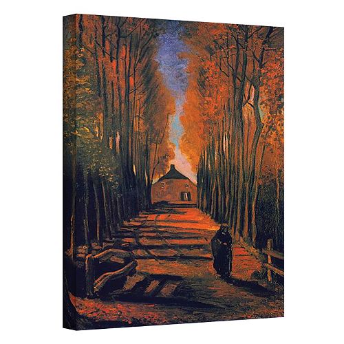 24 X 18 Avenue Of Poplars In Autumn Canvas Wall Art By Vincent Van Gogh