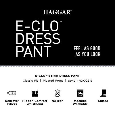 Men's Haggar eCLo Stria Classic-Fit Hidden Expandable Waist Pleated Dress  Pants
