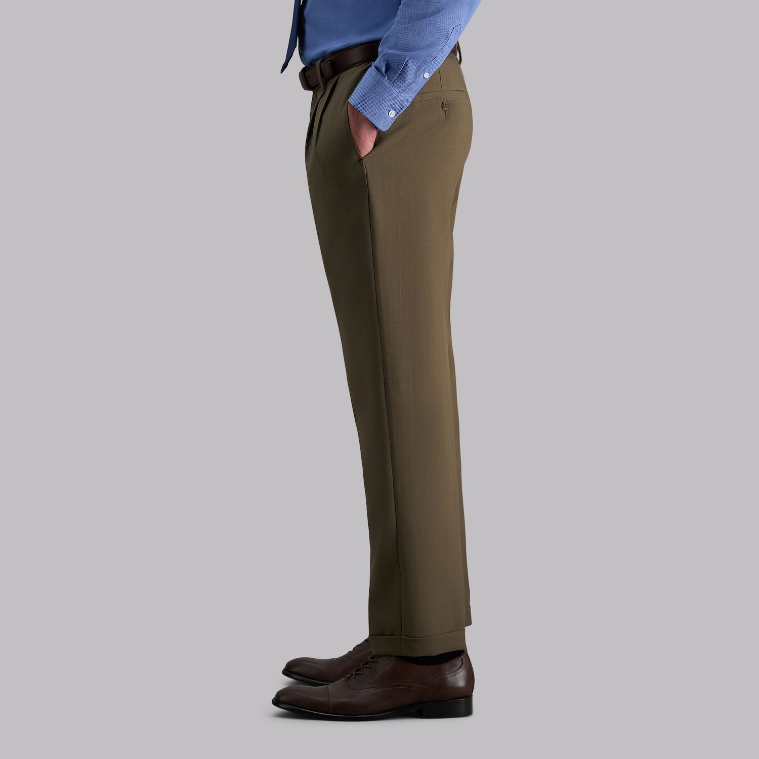 haggar men's eclo repreve stria pleat front dress pant Haggar Men's Big-Tall Repreve Stria Pleat Front Dress Pant, Medium Grey,  44x30 at Amazon Men's Clothing store