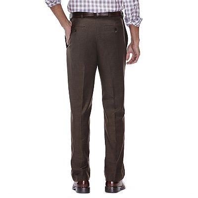 Men's Haggar Eclo Stria Classic-Fit Flat-Front Dress Pants, Size: 38X30, Black