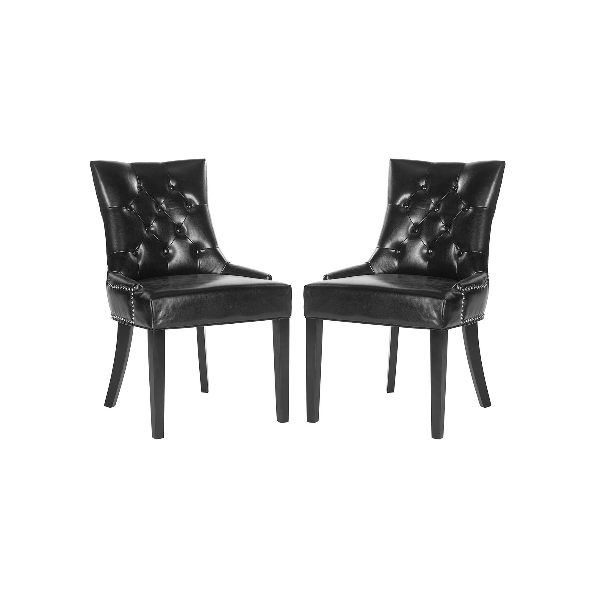 Safavieh 2-pc. Harlow Ring Leather Chair Set, Black