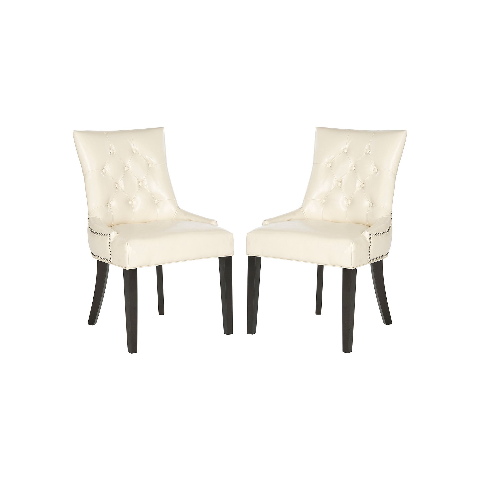 Safavieh 2-pc. Harlow Ring Leather Chair Set, Flat Ivory