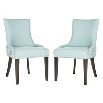 Safavieh 2 pc Gretchen Blue Linen Side Chair Set