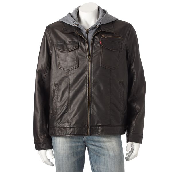 Levi's Faux-Leather Hooded Jacket - Men