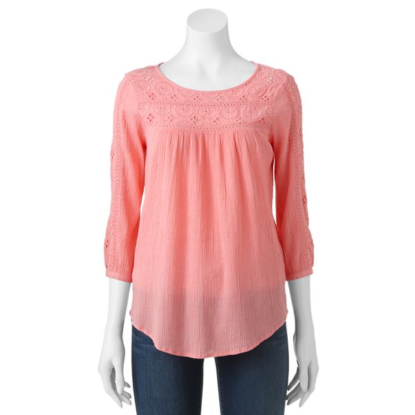 Sonoma Goods For Life® Gauze Peasant Top Women's