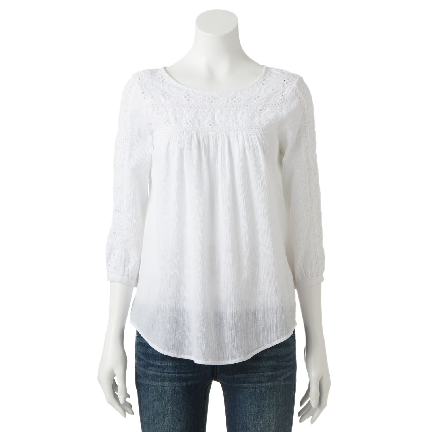 white gauze peasant blouse