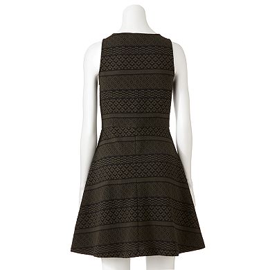 Apt. 9® Geometric Jacquard Fit & Flare Dress - Women's