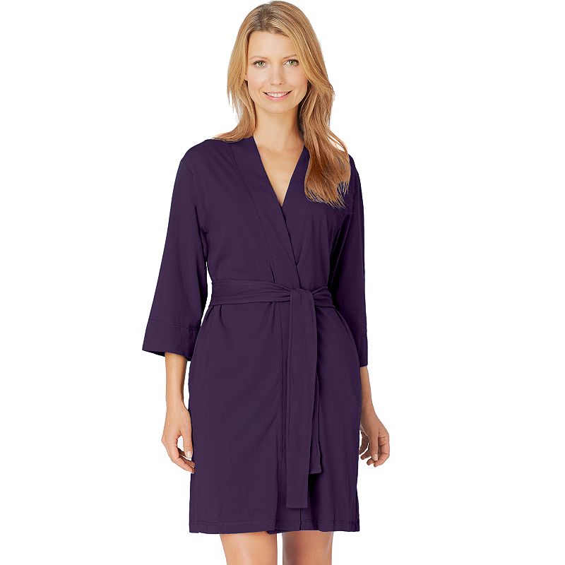 UPC 715445579577 product image for Women's Jockey Modern Cotton Wrap Robe, Size: Medium, Drk Purple | upcitemdb.com