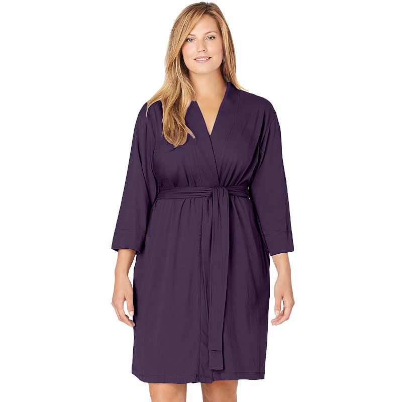 UPC 715445579683 product image for Plus Size Jockey Modern Cotton Wrap Robe, Women's, Size: 1XL, Drk Purple | upcitemdb.com