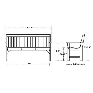 POLYWOOD Vineyard 60-in. Bench - Outdoor