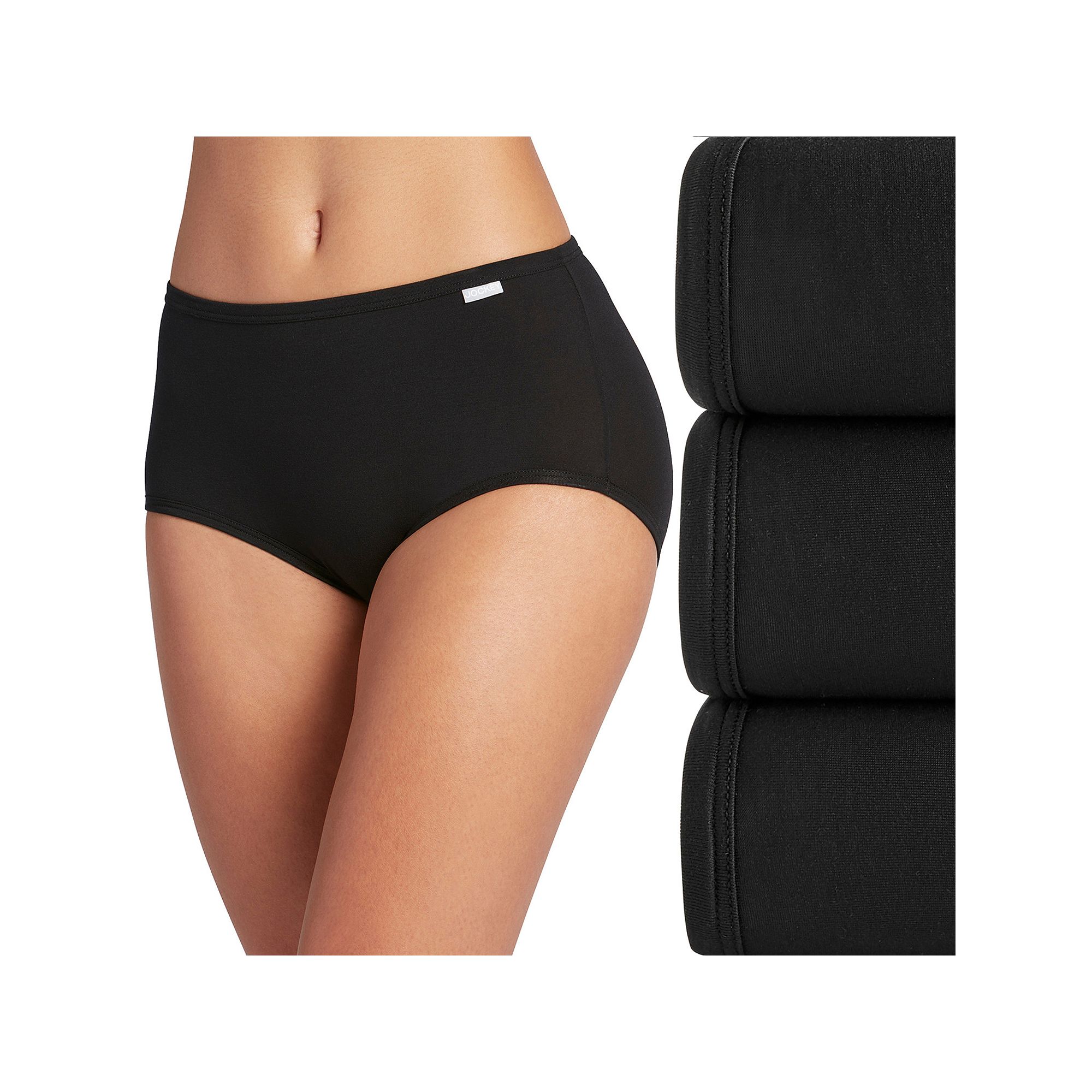 Womens Jockey® 3-pk. Supersoft Brief Panty Set 2073, Size: 9, Black Asst