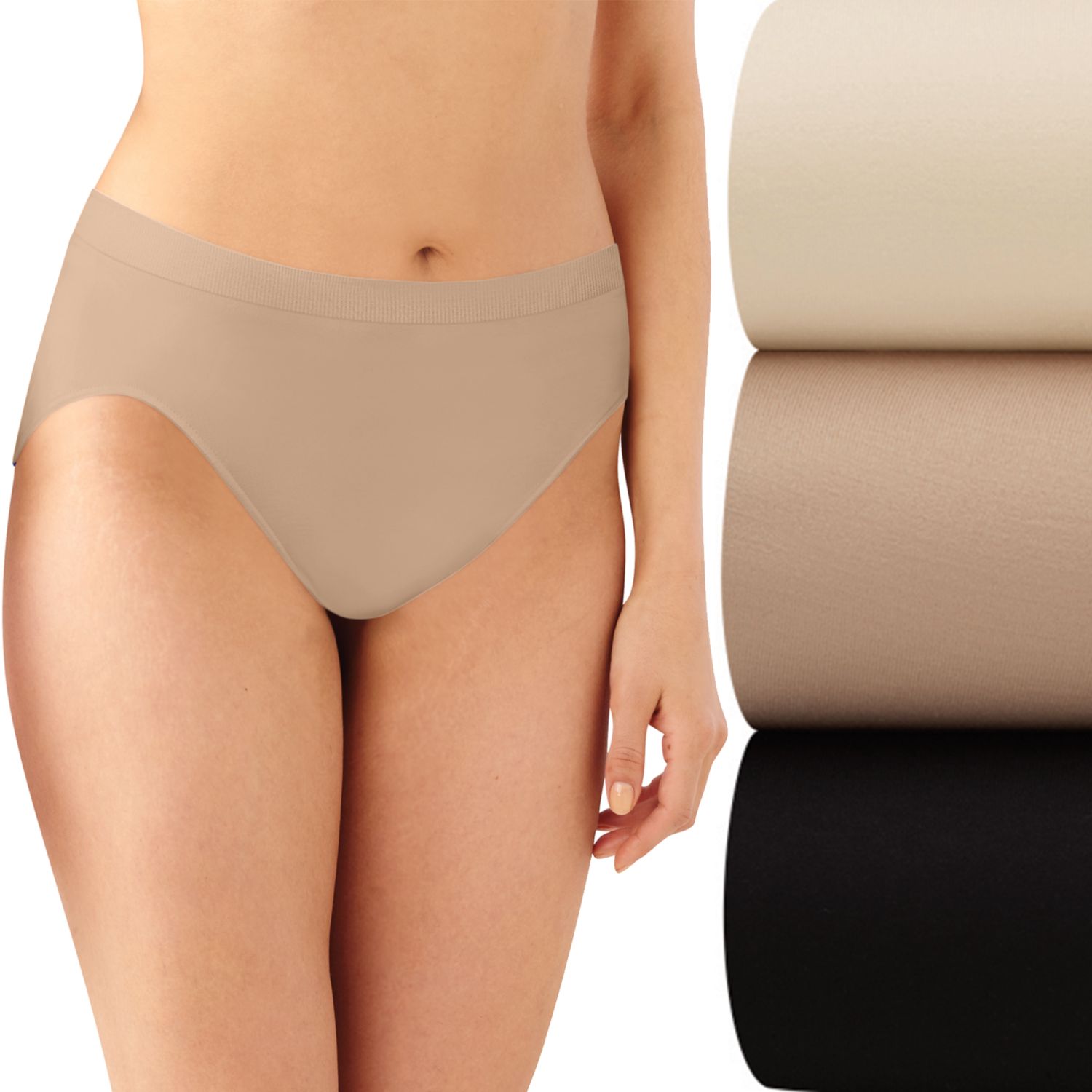 Bali Comfort Revolution Women's Microfiber Seamless Hi-Cut Panty - Ultra Soft, No-Ride Coverage - View #9