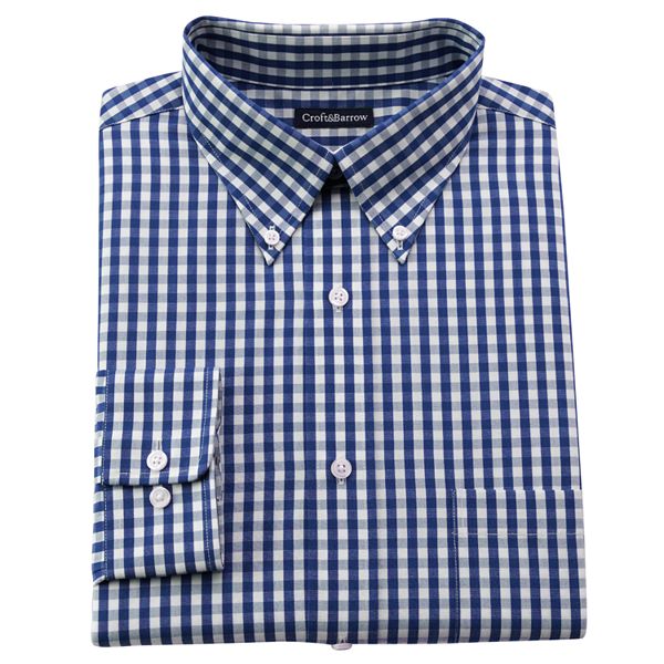 Croft & Barrow® Gingham Classic-Fit Button-Down Dress Shirt - Men