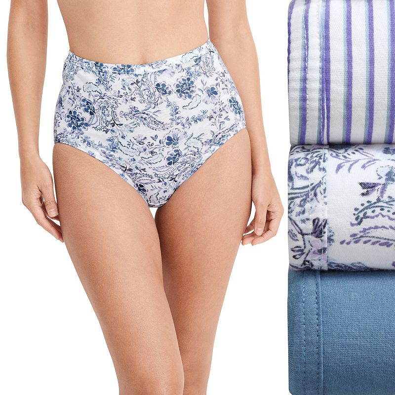 Women's Jockey® Elance 3-Pack Briefs Panty Set 1484, Size: 7, Montauk Stripe