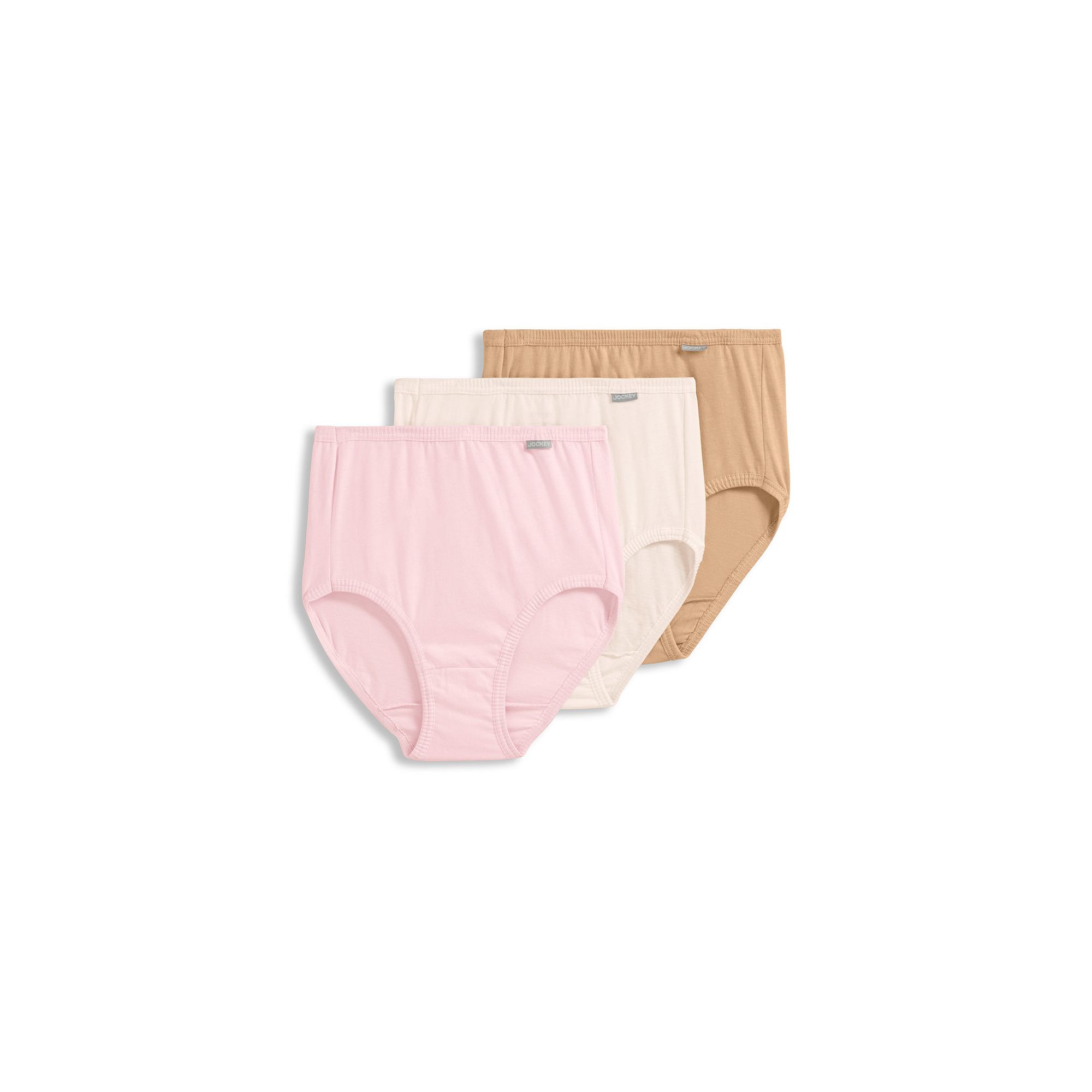 Womens Jockey® Elance 3-Pack Briefs Panty Set 1484, Size: 5, Pale Cosmeti