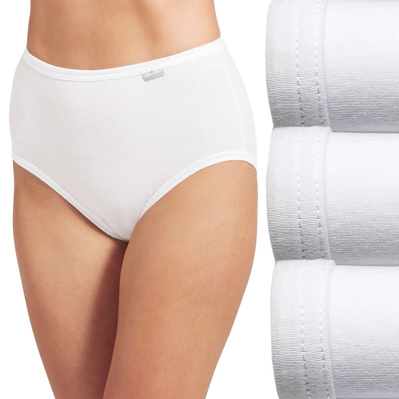 Women's Jockey® Elance 3-Pack Briefs Panty Set 1484, Size: 5, White Asst