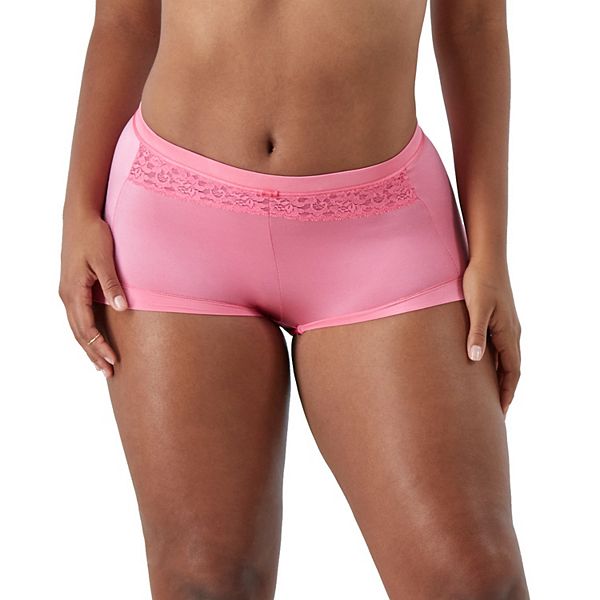 Pink Nylon bikini panties classic design Women Hips 35-37 inches