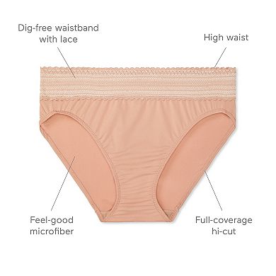 Women's Warners No Pinching. No Problems. Hi-Cut Lace Panty 5109J