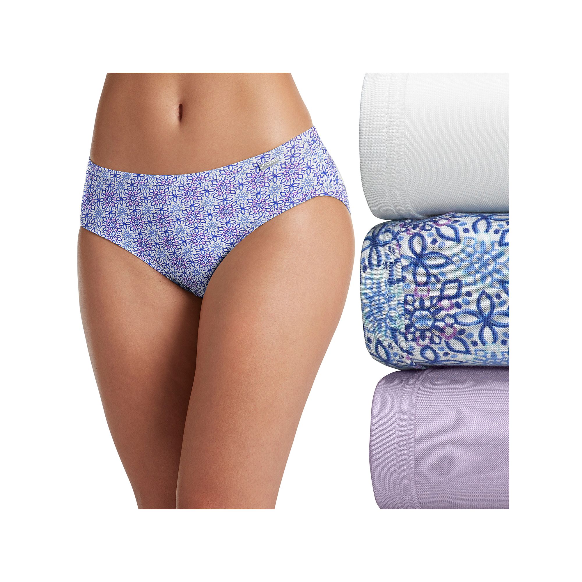 Womens Jockey® Supersoft 3-pk. Bikini Panty Set 2070, Size: 5, Crochet Ti