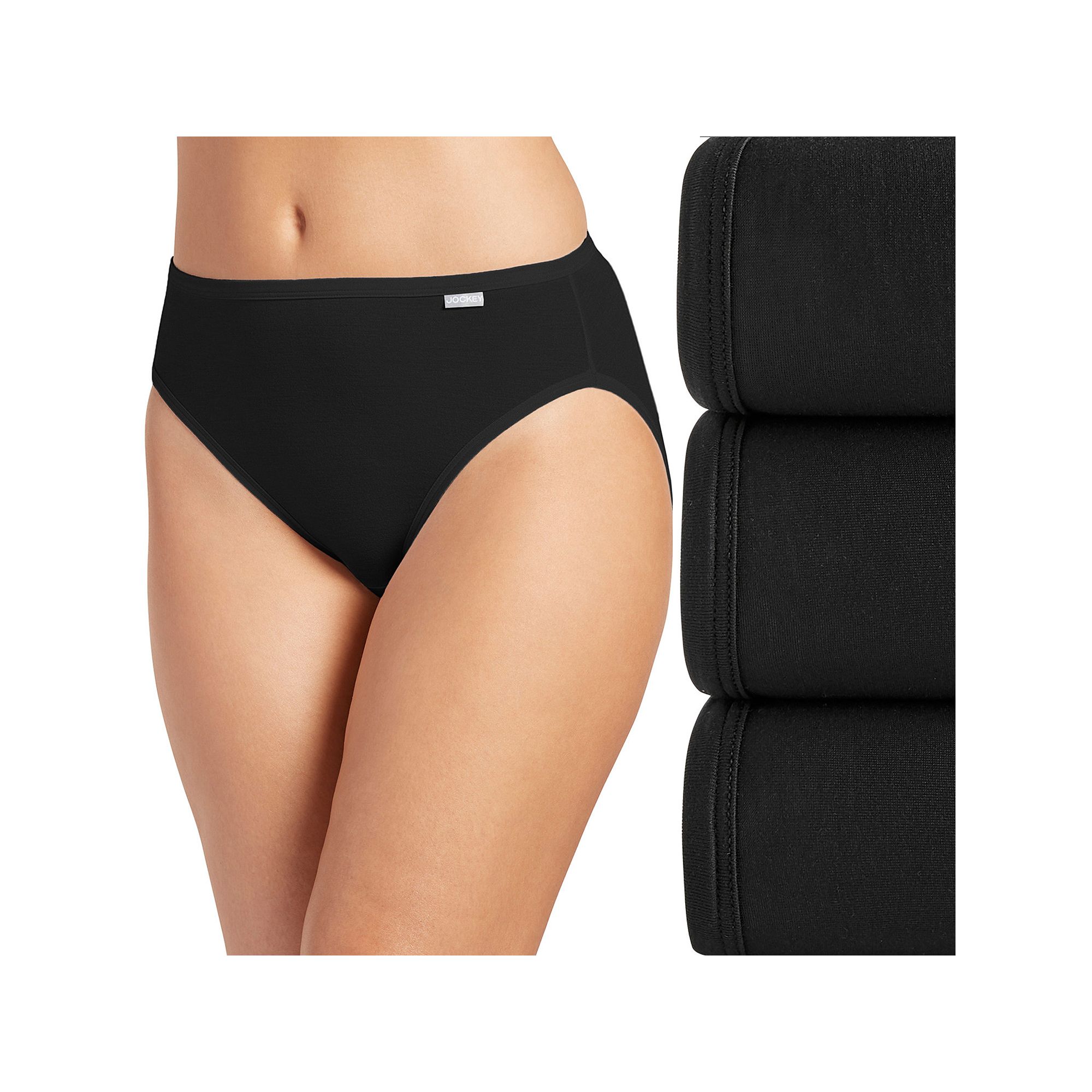 Womens Jockey® 3-pk. Supersoft French Cut Panty Set 2071, Size: 9, Black 