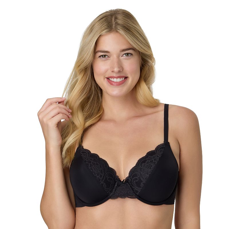 Maidenform® Comfort Devotion® Full Coverage Underwire T-Shirt Bra with Convertible Straps 09404, Women's, Size: 36 B, Black Bloom Lace