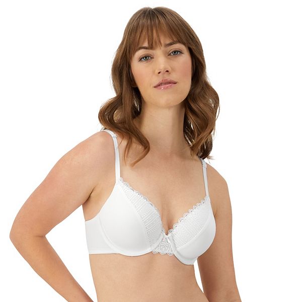 Womens Maidenform® Comfort Devotion® Full Coverage Lace Trim Bra 9404 - White (38 D)