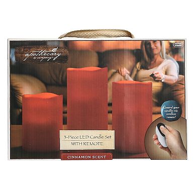 Apothecary & Company LED Candle & Remote 4-piece Set