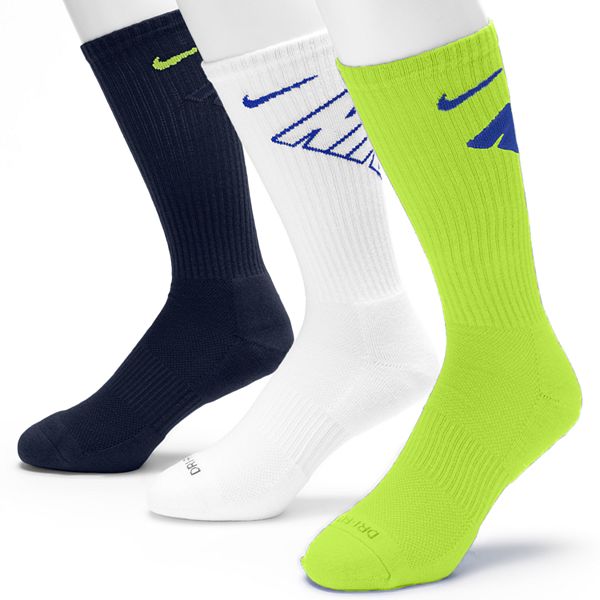 men's nike 3 pk dri fit cushioned crew socks