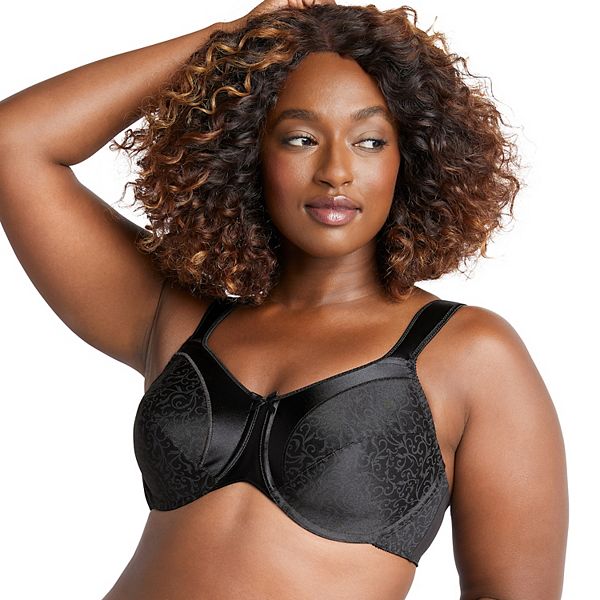 NEW Bali 42D Minimizer Satin Tracings #3562 Black Underwire Full-Cup  Women's Bra