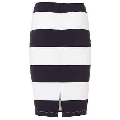 Women's Jennifer Lopez Striped Midi Pencil Skirt