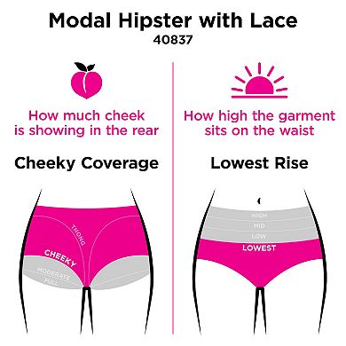 Maidenform Scalloped Lace Trim Cheeky Hipster Underwear 40837