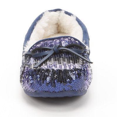 Sequin moccasin slippers online