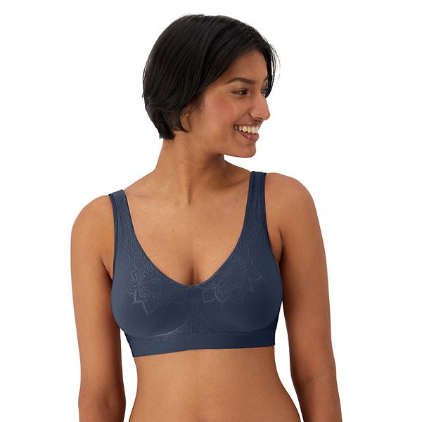 Bali® Comfort Revolution® ComfortFlex Fit® Full-Coverage Wireless Bra 3484 - Navy Floral (3X LARGE)