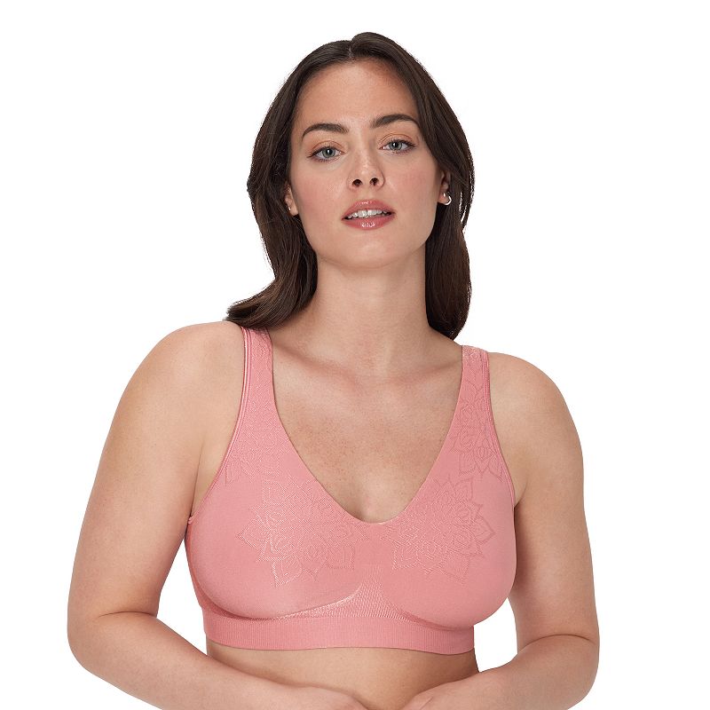 Bali Comfort Revolution ComfortFlex Fit Full-Coverage Wireless Bra DF3484, Women's, Size: XXXL, Pink Tea Floral