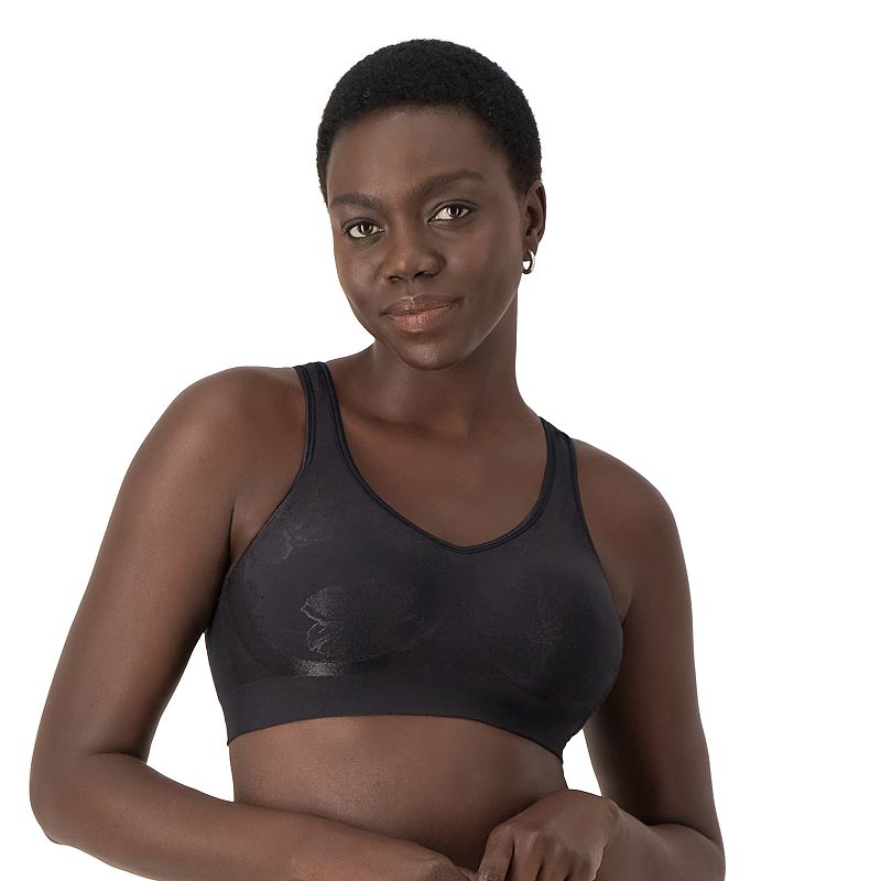 Bali Comfort Revolution Shaping Wireless Bra DF3488, Women's, Size: Medium, Black Tropic