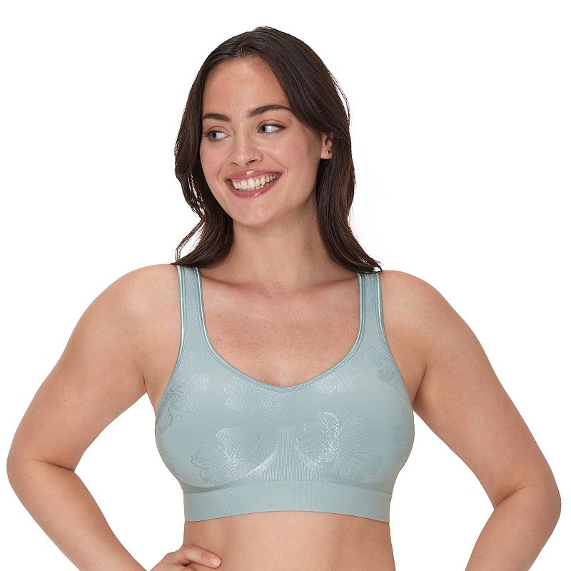 Bali Comfort Revolution Shaping Wireless Bra DF3488, Women's, Size: XL, Blue Patina Tropic