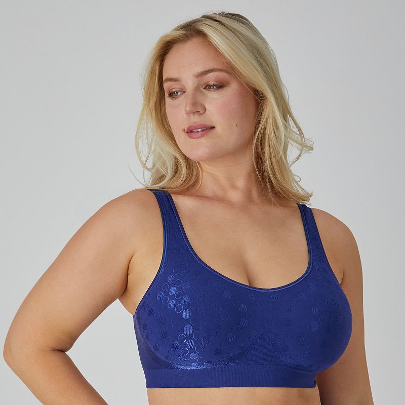 Bali Comfort Revolution Shaping Wireless Bra DF3488, Women's, Size: XL, Blue Dot
