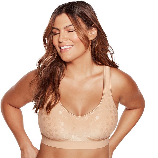 Bali&reg; Comfort Revolution Smart Sizes Shaping Wireless Bra 3488 - Nude Dot Pattern (SMALL)